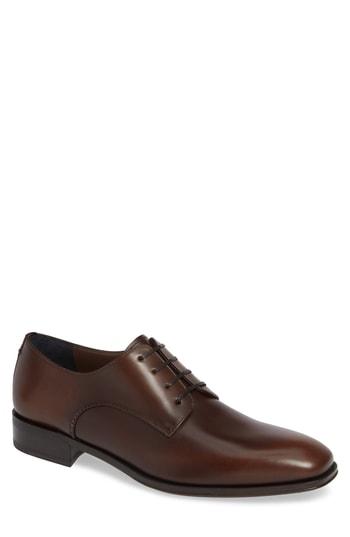 Men's Salvatore Ferragamo Daniel Plain Toe Derby M/w - Brown