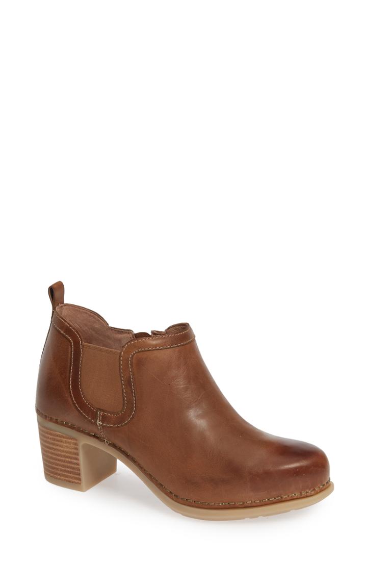 Women's Dansko Harlene Block Heel Bootie .5-6us / 36eu - Brown