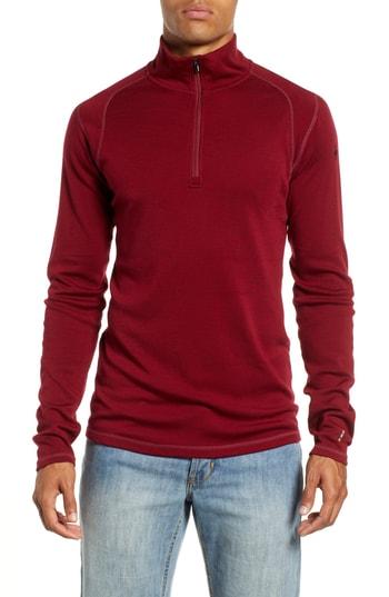 Men's Smartwool Merino 250 Base Layer Quarter Zip Pullover - Red