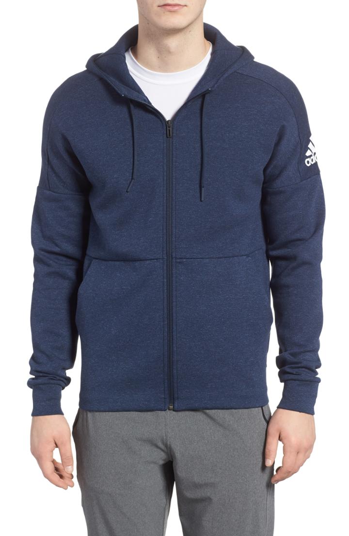 Men's Adidas Id Stadium Zip Hoodie, Size - Blue