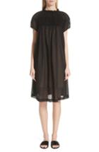 Women's Tricot Comme Des Garcons Sheer Embroidered Shift Dress - Black