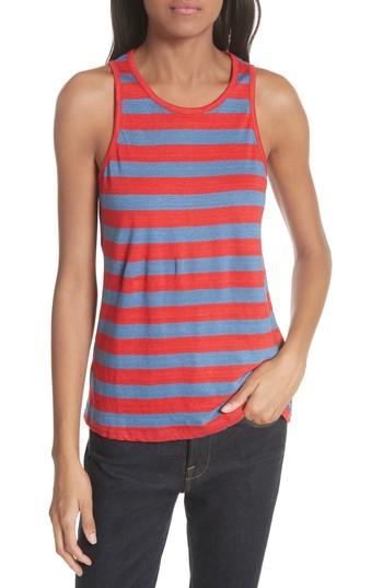 Women's Frame Linen Army Tank - Red