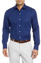 Men's Peter Millar Crown Ease Rhine Valley Regular Fit Tartan Sport Shirt - Blue