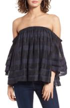 Women's J.o.a. Tiered Off The Shoulder Top - Blue
