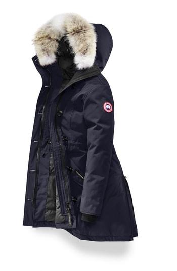 Women's Canada Goose Rossclair Fusion Fit Genuine Coyote Fur Trim Down Parka - Blue