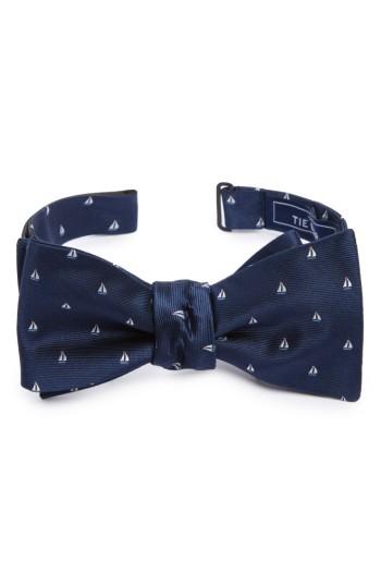 Men's The Tie Bar Sailboat Sprint Silk Bow Tie, Size - Blue