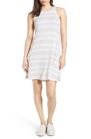 Women's Press Sleeveless Stretch Knit Stripe Dress - Grey