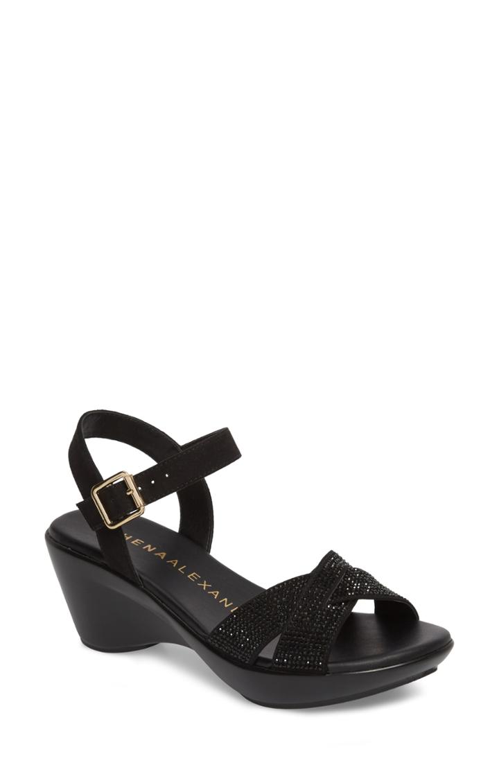 Women's Athena Alexander Florence Wedge Sandal .5 M - Black
