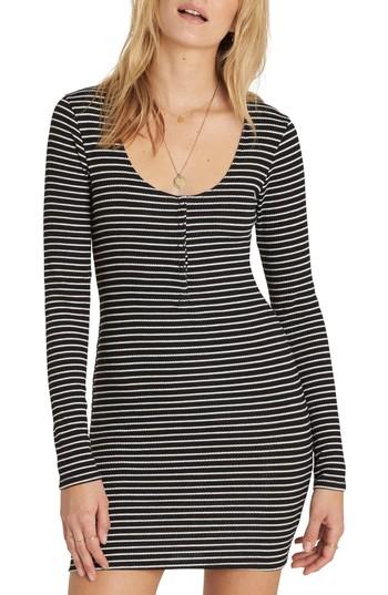 Women's Billabong Right Side Henley Minidress - Black