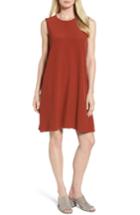 Women's Eileen Fisher Tencel Blend A-line Shift Dress, Size - Red