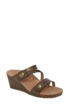 Women's Aetrex Lydia Strappy Wedge Sandal Eu - Metallic