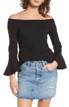 Women's Madison & Berkeley Off The Shoulder Ruffle Blouse - Black