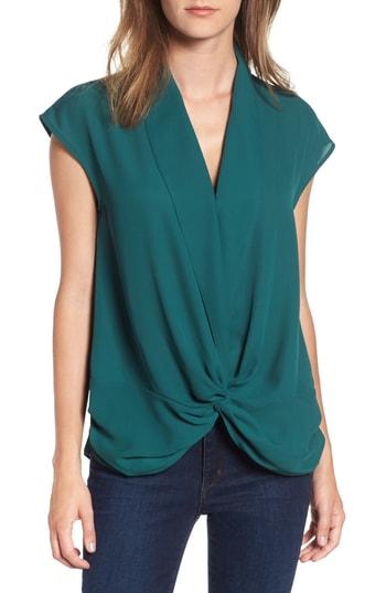 Women's Trouve Twist Front Knot Top, Size - Green