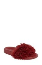 Women's Topshop Howl Faux Fur Slide Sandal .5us / 35eu - Burgundy