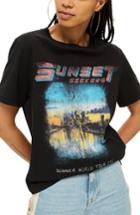 Women's Topshop Sunset Seekers T-shirt Us (fits Like 0) - Black