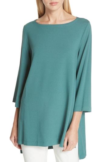 Women's Eileen Fisher High/low Jersey Tunic, Size - Green