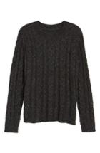 Women's Press Trapeze Fit Cable Knit Sweater - Black