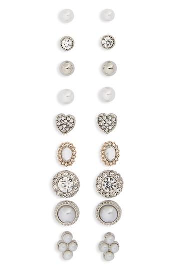 Women's Bp. 9-pack Crystal & Imitation Pearl Stud Earrings