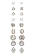 Women's Bp. 9-pack Crystal & Imitation Pearl Stud Earrings