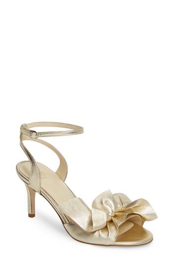 Women's Butter Gem Embellished Ankle Strap Sandal M - Metallic