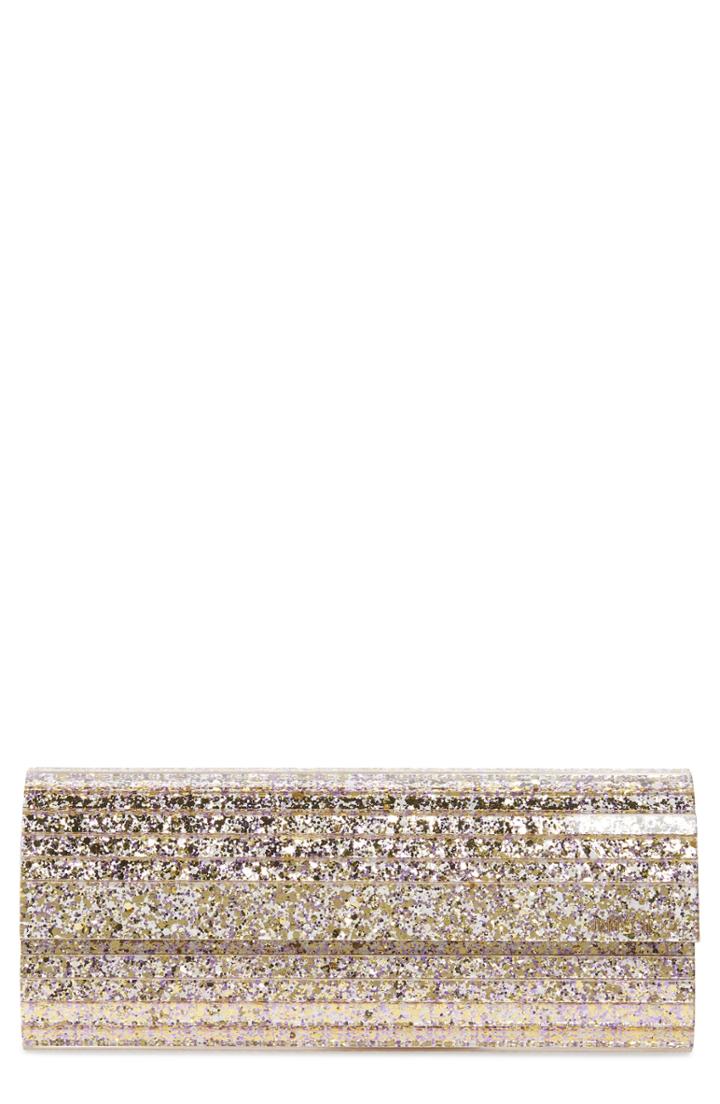 Jimmy Choo Sweetie Glitter Clutch - Metallic