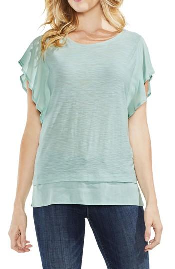 Women's Vince Camuto Ruffle Sleeve Top - Green