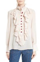 Women's See By Chloe Ruffle Front Blouse Us / 36 Fr - Pink