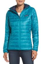 Women's Patagonia Nano Puff Hooded Water Resistant Jacket - Blue