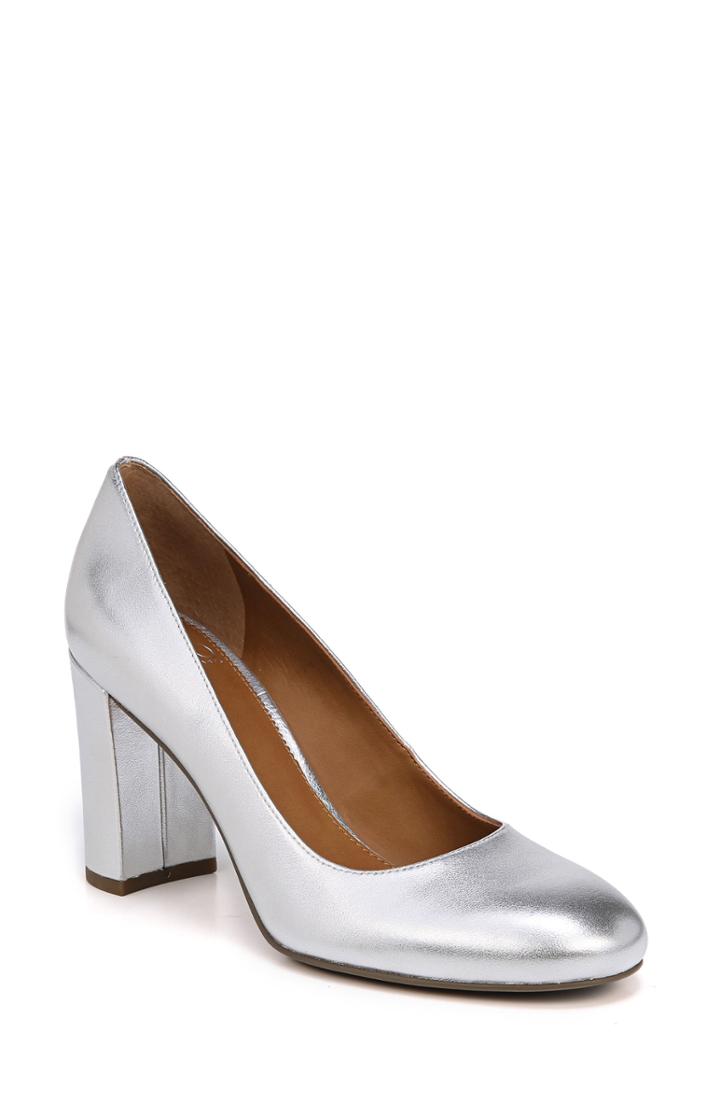 Women's Sarto By Franco Sarto Aziza Block Heel Pump .5 M - Metallic