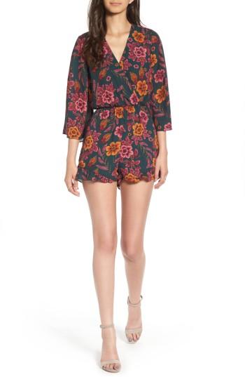 Women's Everly Floral Print Romper - Green