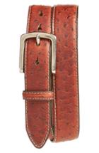 Men's Torino Belts South African Ostrich Leather Belt - Brandy