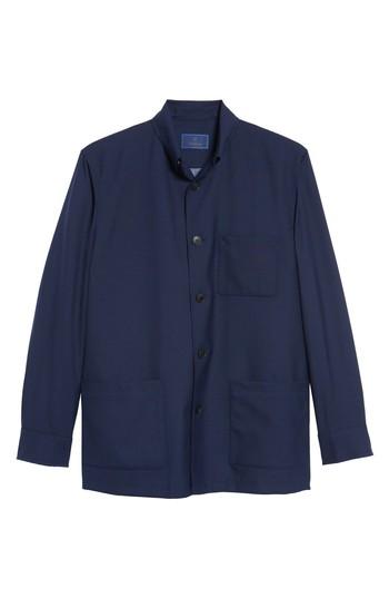 Men's David Donahue Loro Piana Rain System Water-repellent Wool Shirt Jacket