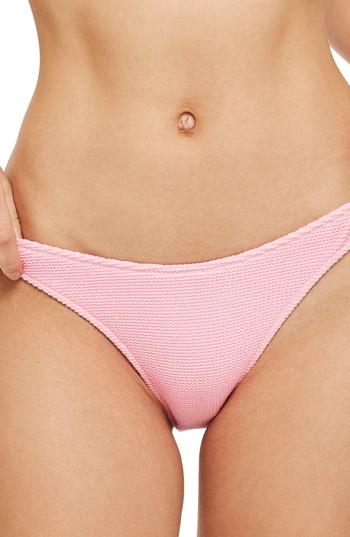 Women's Topshop Shirred Twist High Leg Bikini Bottoms Us (fits Like 0) - Pink
