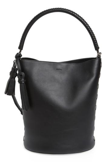 Max Mara Bobag Leather Bucket Bag - Black