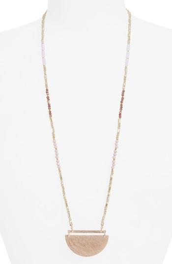 Women's Canvas Half Moon Pendant Necklace