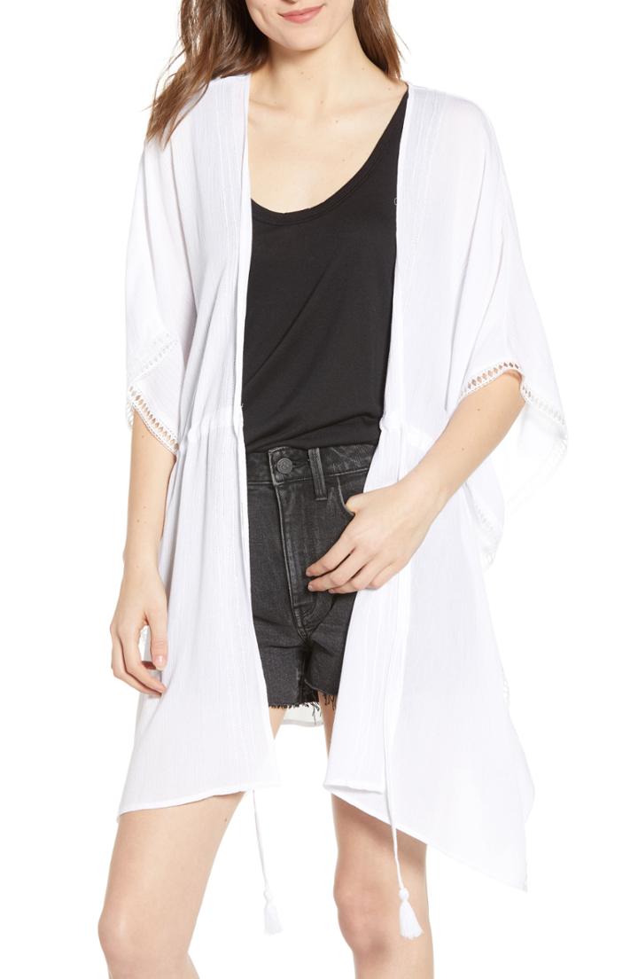 Women's Treasure & Bond Shimmer Kimono, Size - White