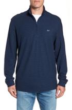 Men's Vineyard Vines Kennedy Stripe Quarter Zip Sweatshirt, Size - Blue