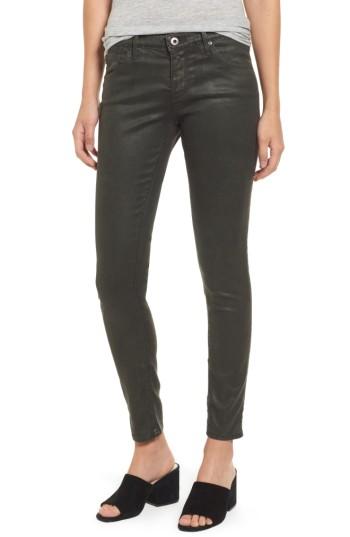 Women's Ag The Legging Coated Ankle Jeans - Green