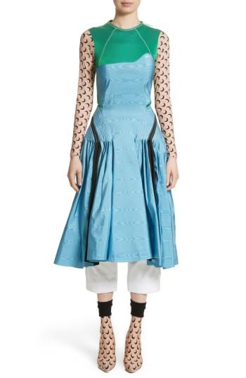 Women's Marine Serre Pleated Moire Dress, Size - Blue