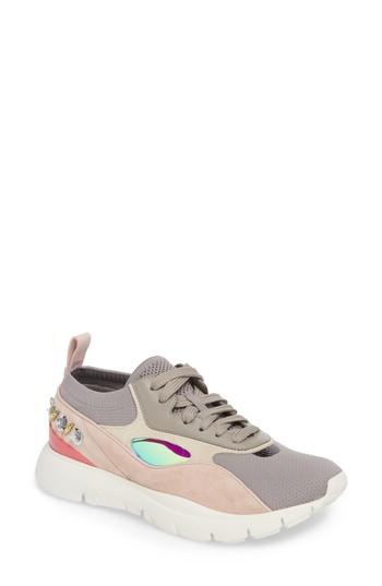 Women's Valentino Garavani Heroes Embellished Sneaker .5us / 35.5eu - Grey