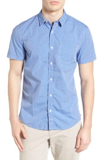 Men's 1901 Geo Print Woven Shirt, Size - Blue