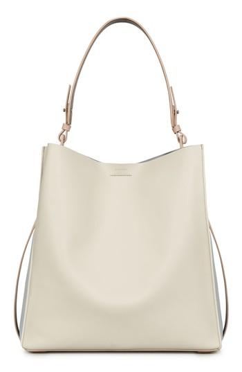 Allsaints Paradise North/south Calfskin Leather Tote - White
