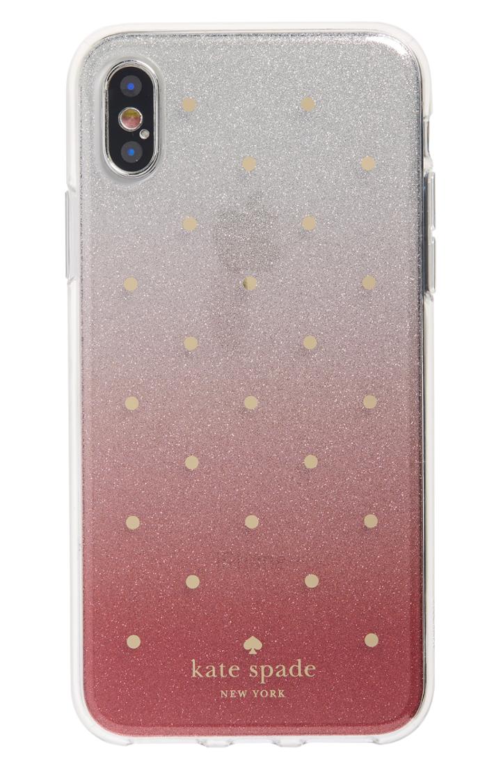 Kate Spade New York Glitter Ombre Iphone X/xs Case - Pink