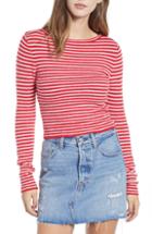 Women's Amuse Society Nova Stripe Crop Sweater - Red