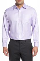 Men's Nordstrom Men's Shop Classic Fit Microgrid Dress Shirt - 33 - Purple