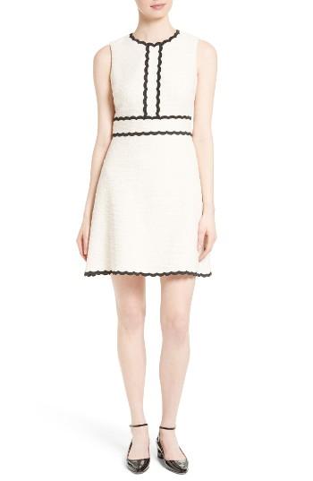 Women's Kate Spade New York Scallop Trim Tweed Fit & Flare Dress