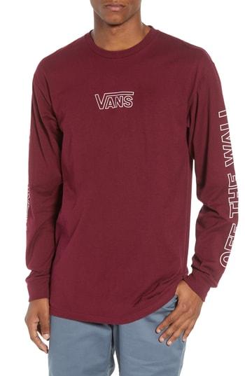 Men's Vans Outline Logo T-shirt - Burgundy