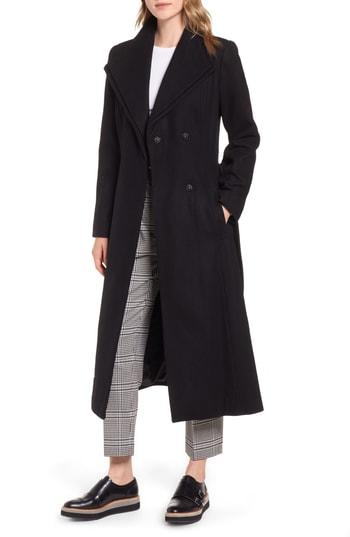 Women's Kenneth Cole New York Double Lapel Wool Blend Wrap Coat