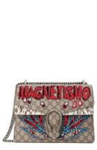 Gucci Medium Dionysus Embellished Gg Supreme Canvas Shoulder Bag - Beige