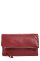 Sole Society Rifkie Faux Leather Foldover Clutch - Red